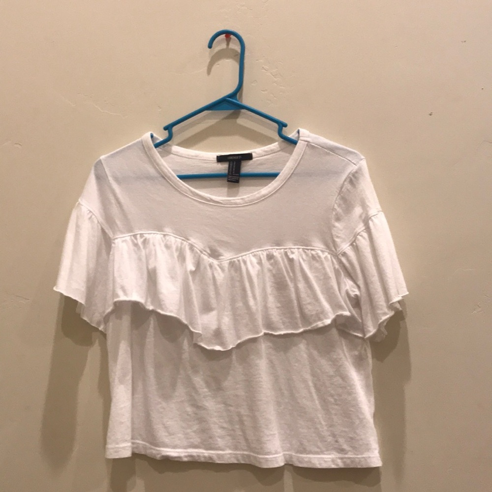Cropped ruffle top